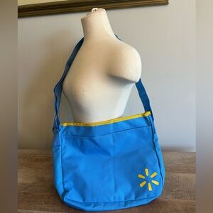 Walmart Spark Happy To Help  Messenger Bag  Blue Pocket Crossbody Strap